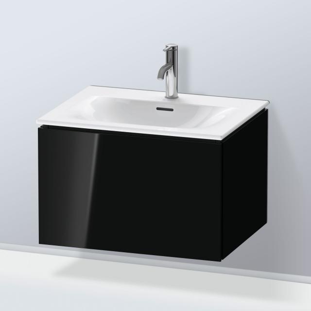 Duravit L-Cube Waschtischunterschrank  mit 1 Auszug schwarz hochglanz, ohne Einrichtungssystem