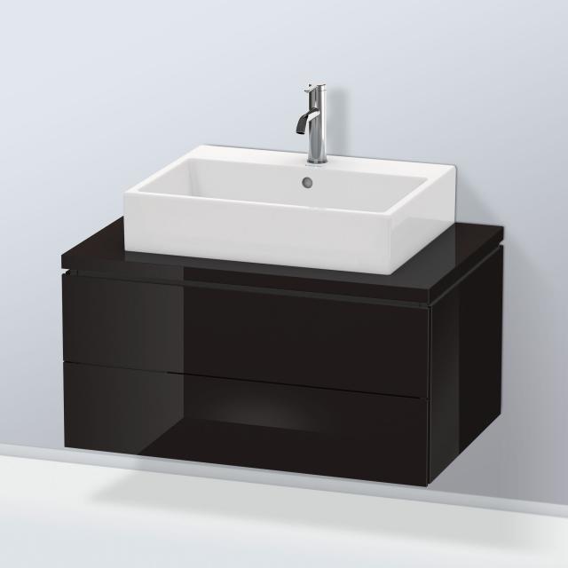 Duravit L-Cube Waschtischunterschrank für Konsole mit 2 Auszügen Front schwarz hochglanz / Korpus schwarz hochglanz, ohne Einrichtungssystem