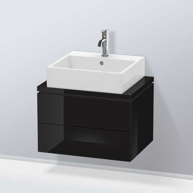 Duravit L-Cube Waschtischunterschrank für Konsole Compact mit 2 Auszügen schwarz hochglanz, ohne Einrichtungssystem