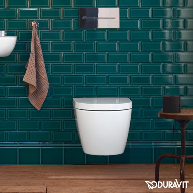 Duravit ME by Starck Wand-Tiefspül-WC Compact Set, rimless, mit WC-Sitz weiß, mit HygieneGlaze