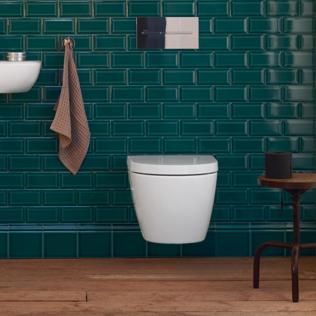 Duravit ME by Starck Wand-Tiefspül-WC Compact Set, rimless, mit WC-Sitz weiß, mit WonderGliss