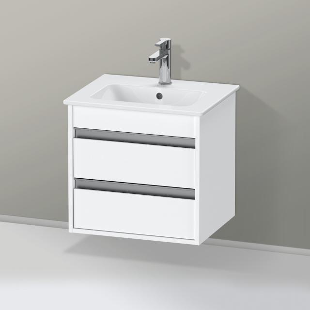 Duravit ME by Starck Handwaschbecken mit Ketho Waschtischunterschrank Compact mit 2 Auszügen weiß matt, weiß