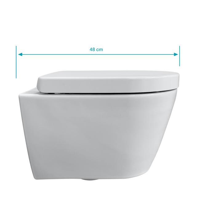 Duravit ME by Starck Wand-WC & Tellkamp Premium 4000 WC-Sitz SET kurz: WC ohne Spülrand weiß