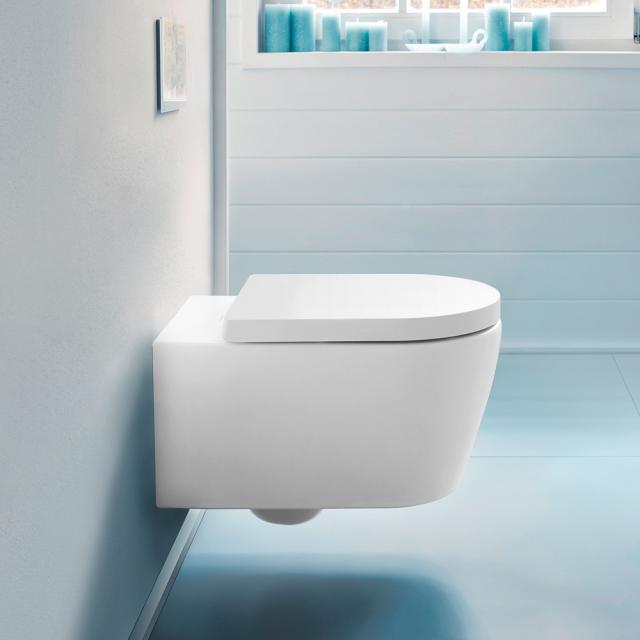 Duravit ME by Starck Wand-Tiefspül-WC, HygieneFlush, rimless weiß matt/weiß, mit HygieneGlaze