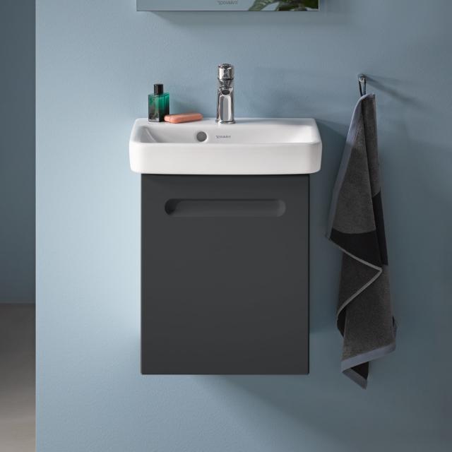 Duravit No.1 Handwaschbecken mit Waschtischunterschrank mit 1 Tür graphit matt