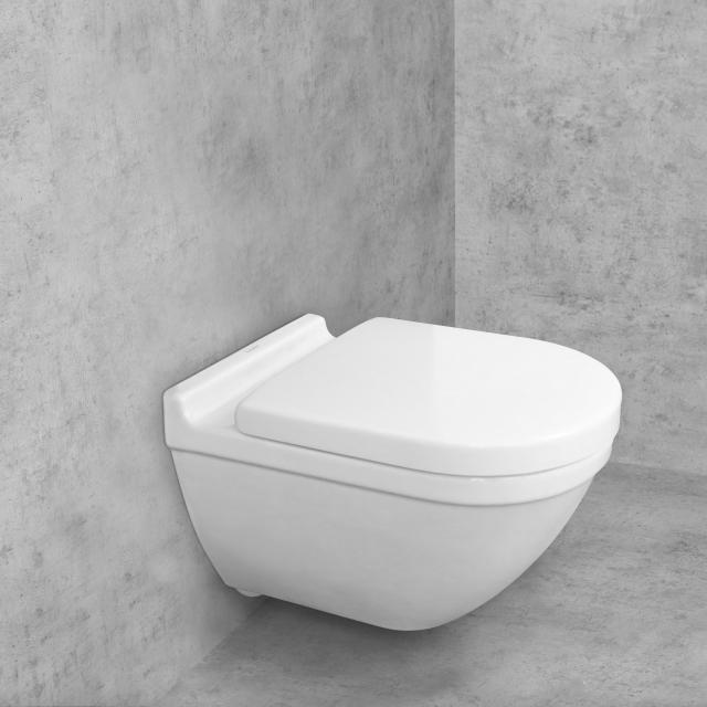 Duravit Starck 3 Wand-Tiefspül-WC & Tellkamp Premium 7000 WC-Sitz SET ohne Spülrand, weiß, mit WonderGliss