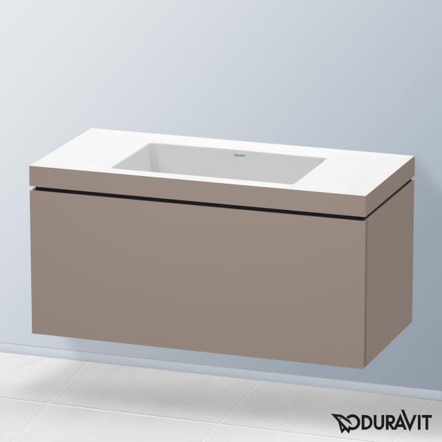 Duravit Vero Air Waschtisch mit L-Cube Waschtischunterschrank mit 1 Auszug basalt matt, ohne Einrichtungssystem, ohne Hahnloch