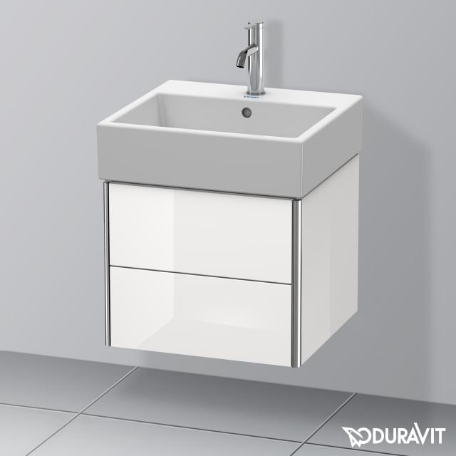 Duravit Vero Air Waschtisch mit XSquare Waschtischunterschrank mit 2 Auszügen weiß, mit 1 Hahnloch, mit Überlauf