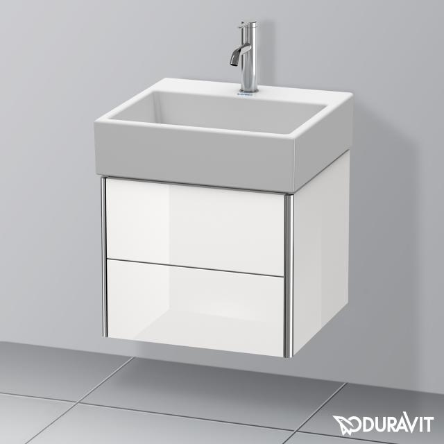 Duravit Vero Air Waschtisch mit XSquare Waschtischunterschrank mit 2 Auszügen weiß, mit 1 Hahnloch, ohne Überlauf