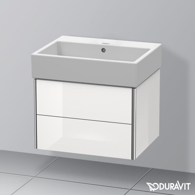 Duravit Vero Air Waschtisch mit XSquare Waschtischunterschrank mit 2 Auszügen weiß, ohne Hahnloch, mit Überlauf