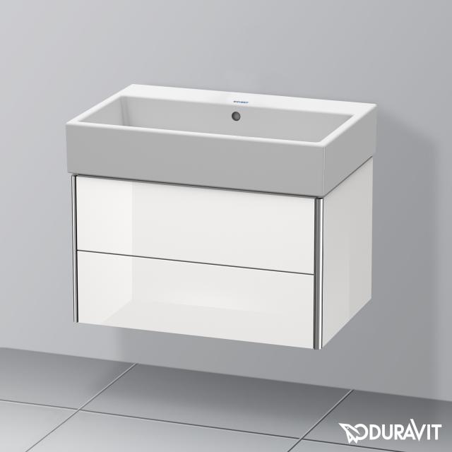 Duravit Vero Air Waschtisch mit XSquare Waschtischunterschrank mit 2 Auszügen weiß, ohne Hahnloch, mit Überlauf