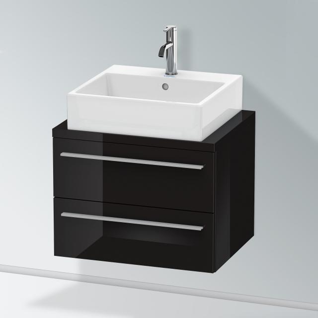 Duravit X-Large Waschtischunterschrank für Konsole Compact mit 2 Auszügen Front schwarz hochglanz / Korpus schwarz hochglanz