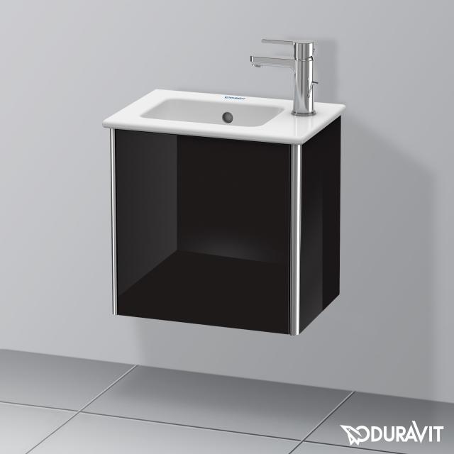 Duravit XSquare Handwaschbeckenunterschrank mit 1 Tür Front schwarz hochglanz / Korpus schwarz hochglanz