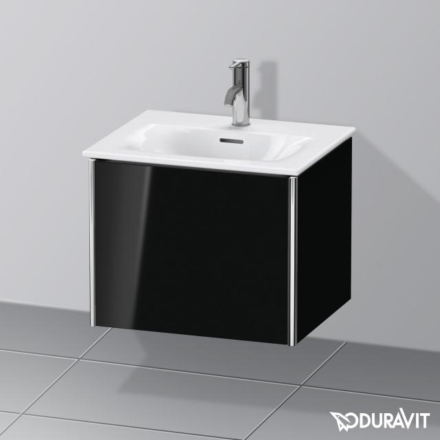Duravit XSquare Handwaschbeckenunterschrank mit 1 Auszug Front schwarz hochglanz / Korpus schwarz hochglanz