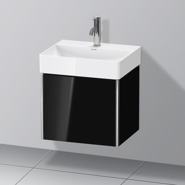 Duravit XSquare Handwaschbeckenunterschrank Compact mit 1 Auszug Front schwarz hochglanz / Korpus schwarz hochglanz