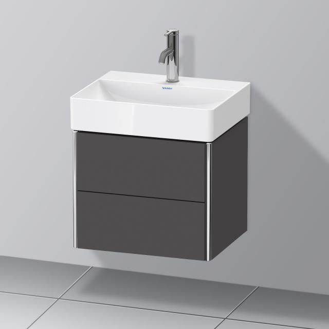 Duravit XSquare Handwaschbeckenunterschrank Compact mit 2 Auszügen graphit matt
