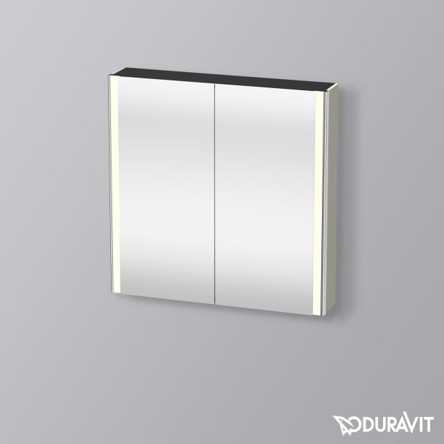 Duravit XSquare Spiegelschrank mit Beleuchtung und 2 Türen Front verspiegelt / Korpus taupe seidenmatt