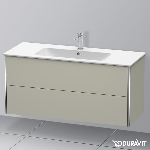 Duravit XSquare Waschtischunterschrank mit 2 Auszügen taupe seidenmatt, mit Einrichtungssystem Ahorn