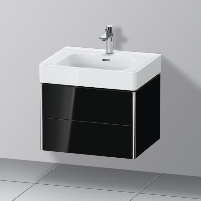 Duravit XSquare Waschtischunterschrank mit 2 Auszügen schwarz hochglanz, ohne Einrichtungssystem