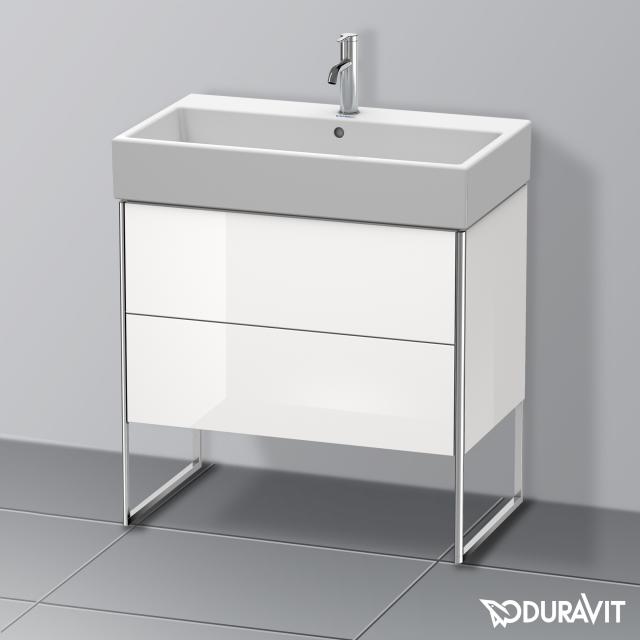 Duravit XSquare Waschtischunterschrank mit 2 Auszügen weiß hochglanz, mit Einrichtungssystem Ahorn