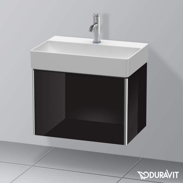 Duravit XSquare Waschtischunterschrank Compact mit 1 Auszug Front schwarz hochglanz / Korpus schwarz hochglanz, ohne Einrichtungssystem