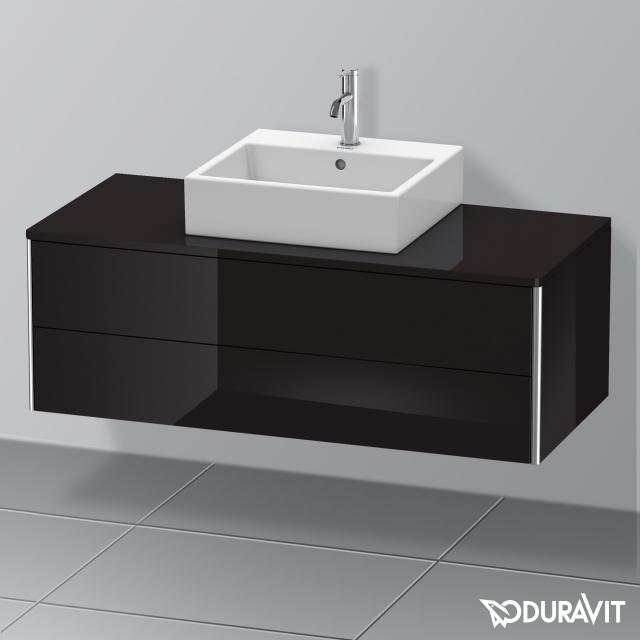 Duravit XSquare Waschtischunterschrank für Konsole mit 2 Auszügen schwarz hochglanz, mit Einrichtungssystem Ahorn