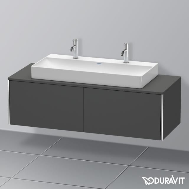Duravit XSquare Waschtischunterschrank für Konsole mit 2 Auszügen graphit matt, ohne Einrichtungssystem