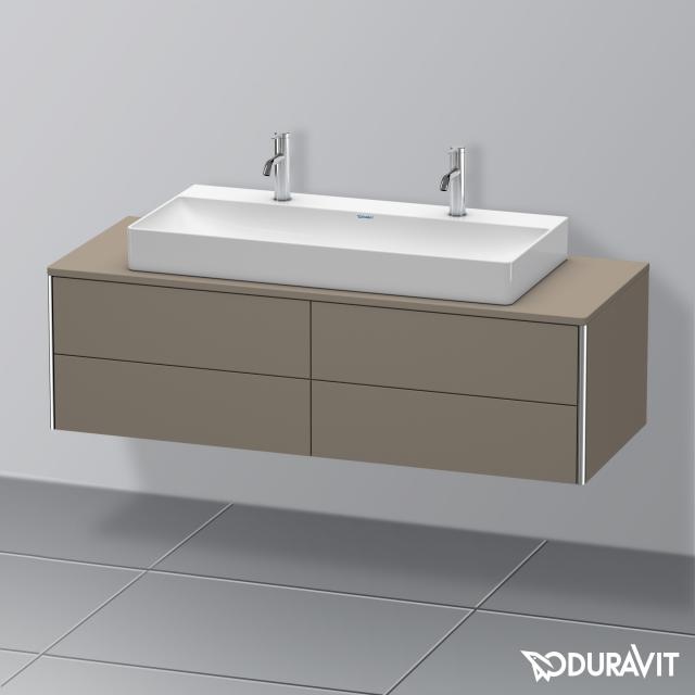 Duravit XSquare Waschtischunterschrank für Konsole mit 4 Auszügen flannel grey seidenmatt, ohne Einrichtungssystem