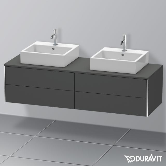 Duravit XSquare Waschtischunterschrank für Konsole mit 4 Auszügen graphit matt, ohne Einrichtungssystem