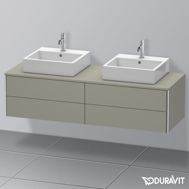 Duravit XSquare Waschtischunterschrank für Konsole mit 4 Auszügen steingrau seidenmatt, ohne Einrichtungssystem