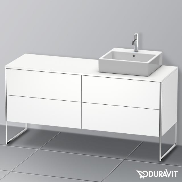 Duravit XSquare Waschtischunterschrank für Konsole mit 4 Auszügen weiß matt, mit Einrichtungssystem Nussbaum