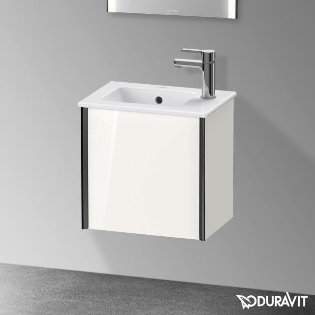 Duravit XViu Handwaschbeckenunterschrank mit 1 Tür weiß hochglanz, Kante schwarz matt, ohne Einrichtungssystem