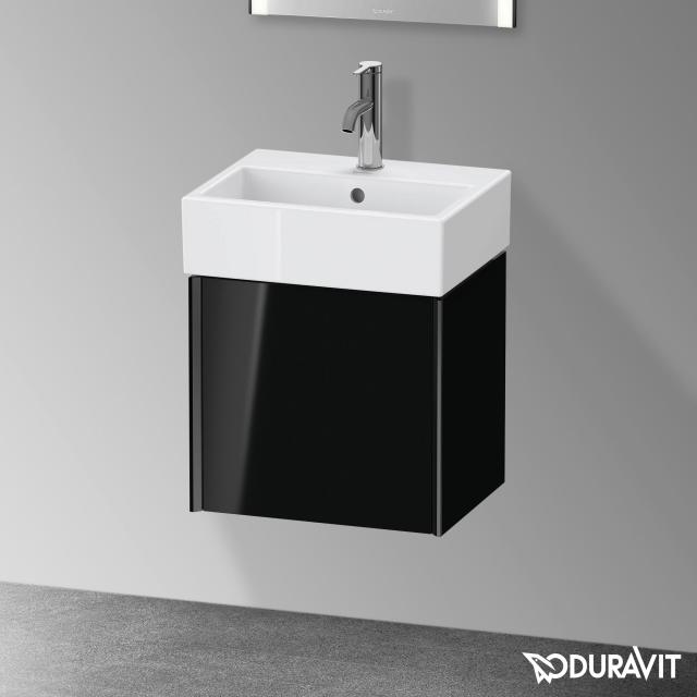 Duravit XViu Handwaschbeckenunterschrank mit 1 Tür schwarz hochglanz, Kante schwarz matt, ohne Einrichtungssystem