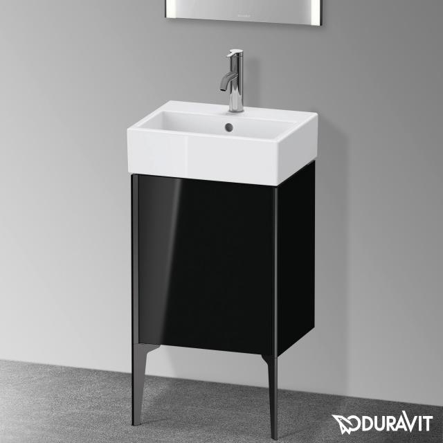 Duravit XViu Handwaschbeckenunterschrank mit 1 Tür schwarz hochglanz, Kante schwarz matt, ohne Einrichtungssystem