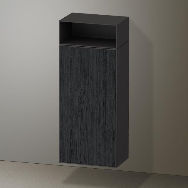 Duravit Zencha Halbhochschrank mit 1 Tür und 1 offenen Fach eiche schwarz/graphit supermatt