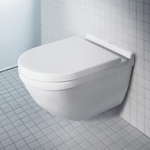 Duravit Starck 3 wall-mounted toilet with toilet seat, white