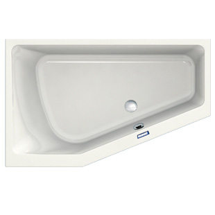 Duscholux Prime-Line Eck-Badewanne, Einbau weiß