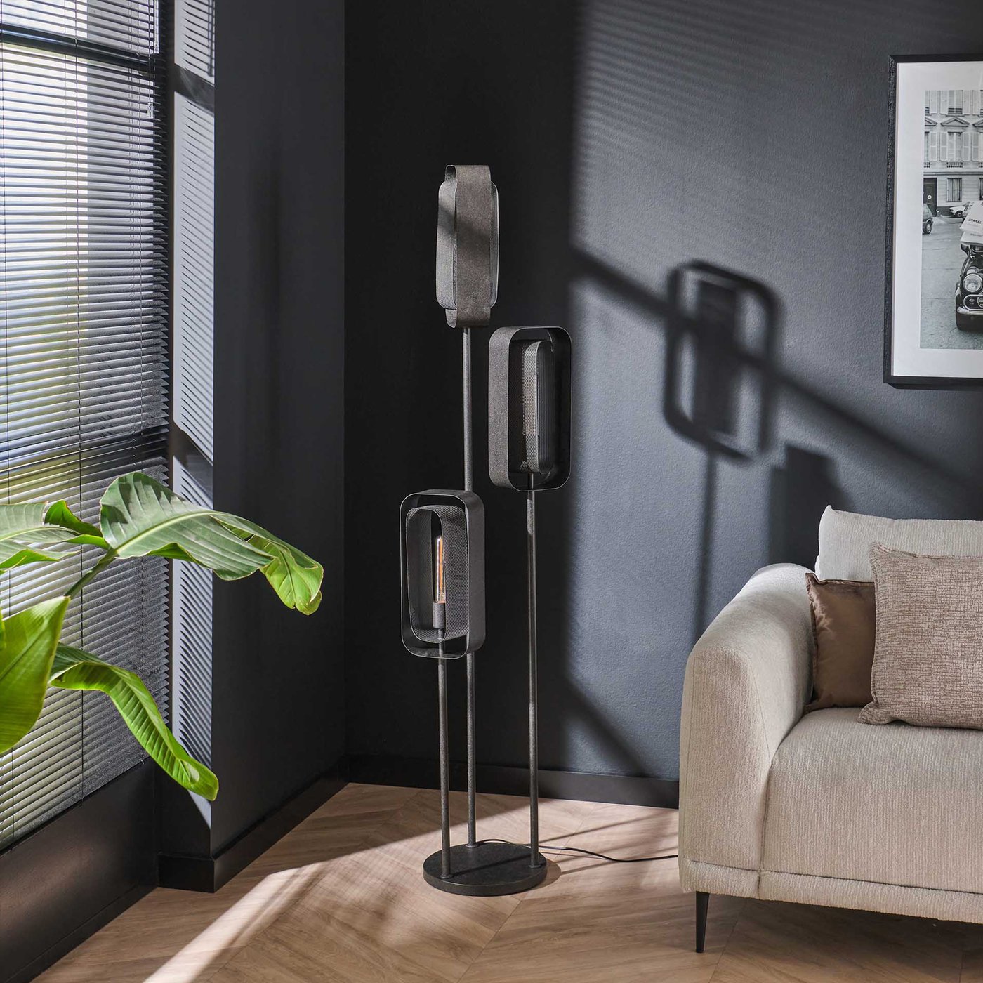 Onooro Los Angeles E27 floor lamp, 3 heads black - BE614-7842/77 | REUTER