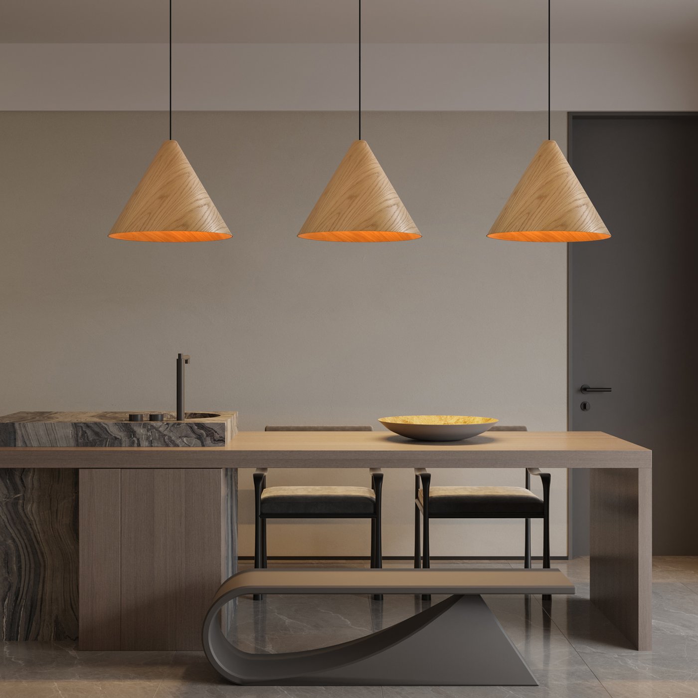 Xanta Ecolumeo XANTA pendant light, E27 dimmable, oak - BEL02601BET4D | REUTER