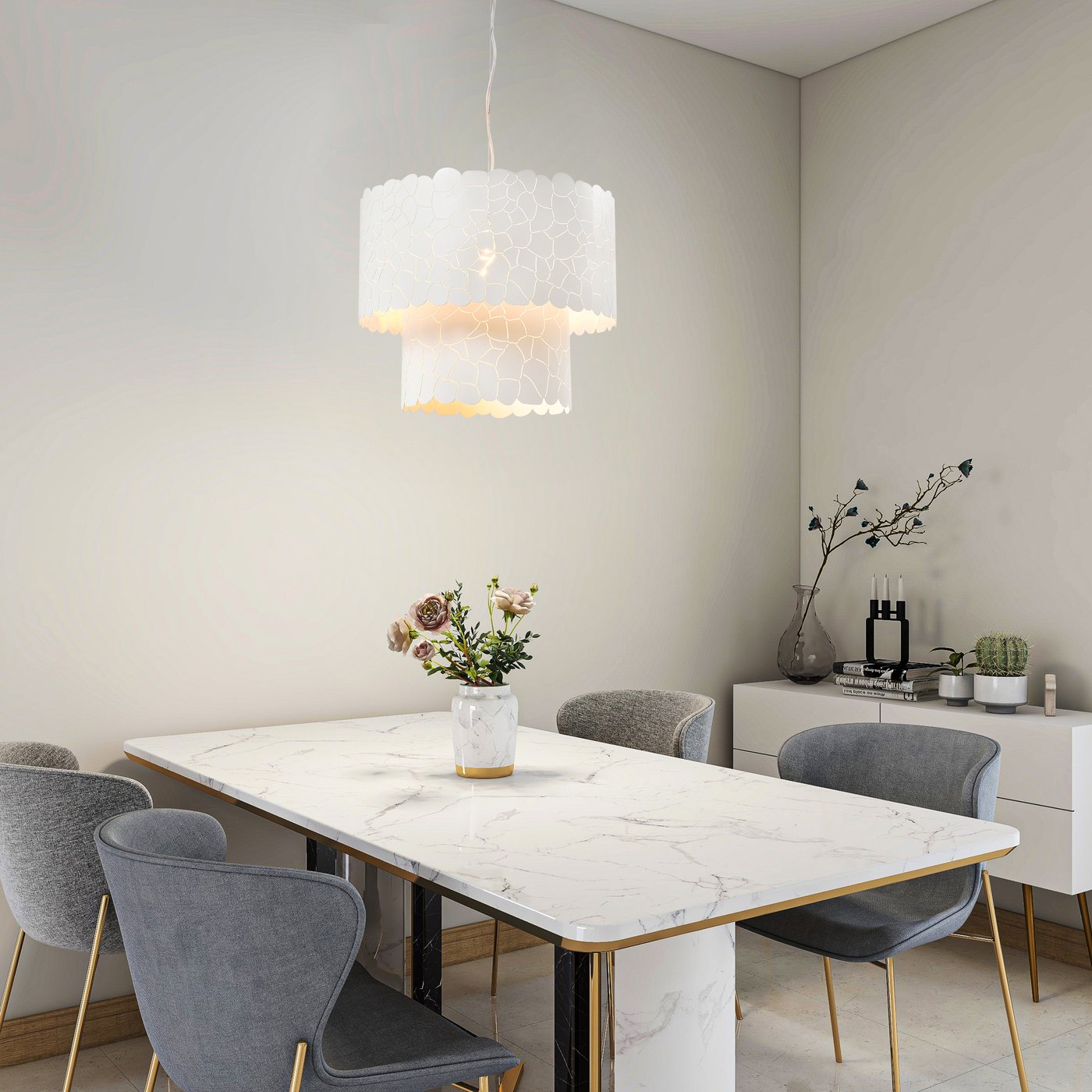 Pakaru Ecolumeo PAKARU pendant light, E27 dimmable, sand/white - BEL02812WM4D ...