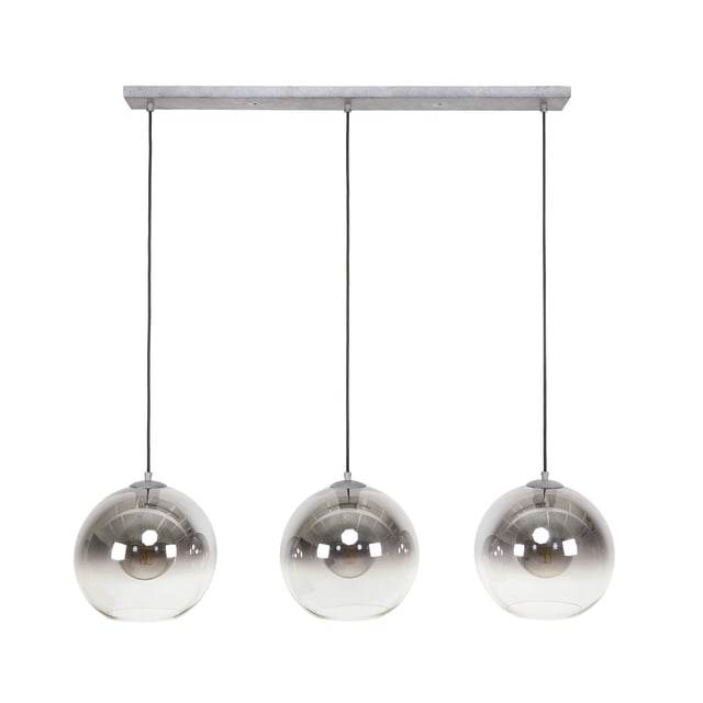 Moderne 3-flammige Pendelleuchte Cellidor – Chrom-Gestell Mit Mundgeblasenem Glas, Höhenverstellbar