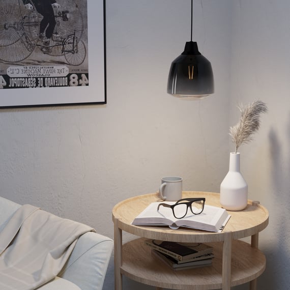 EGLO Hängeleuchte Hanifa – E27, Aluminium, Transparent, Ø 18 Cm