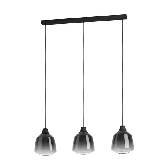 EGLO 92282 Innenleuchte Aluminium, E27, Transparent - Pendelleuchte, Max. 60W, IP20, Ø18 Cm, Höhe 20 Cm