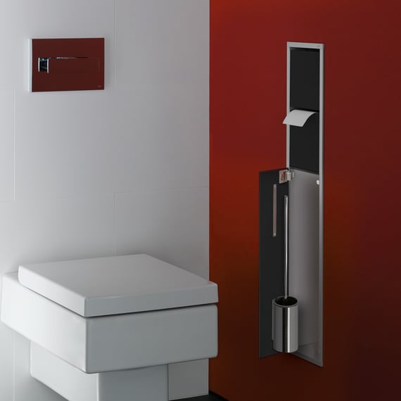 Toilet Universal Module Emco Asis toilet module, with brush set, with toilet roll holder and ...