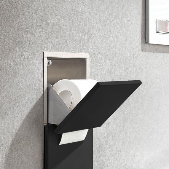 Recessed Multi-Roll Toilet Tissue Dispenser, Matte Black