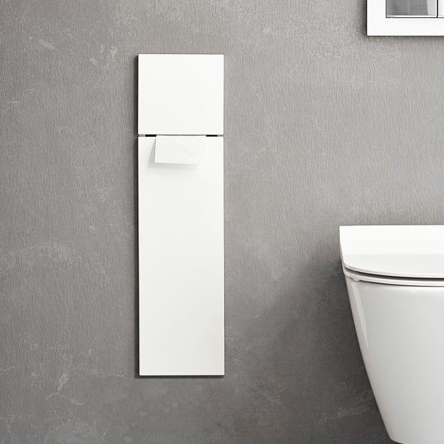 Emco Asis Pure Mobiletto Da Bagno Con Scopino Integrato – Modulo Da Incasso Push To Open, Grigio Opaco, 17x43,5x14,9 Cm