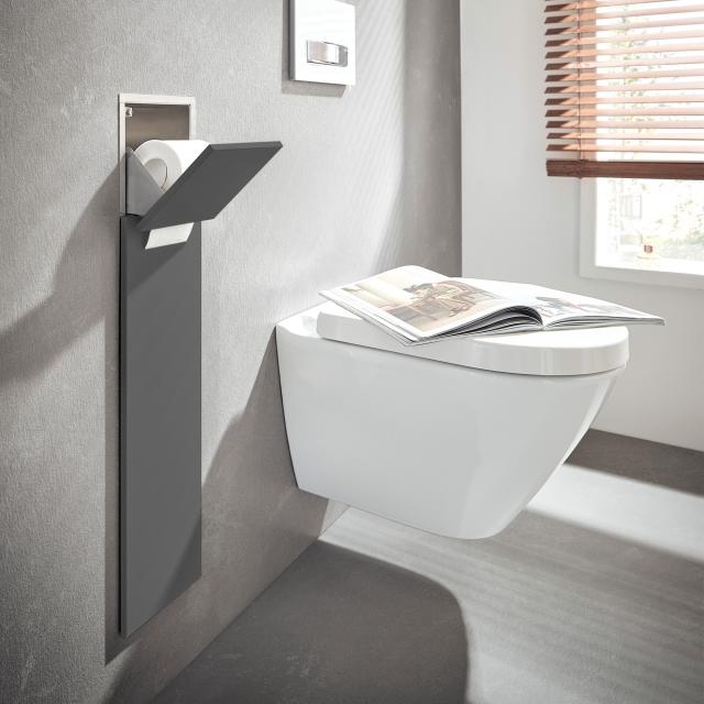Emco Asis Pure Unterputz-WC-Modul mit Ersatzrollenfach grau matt