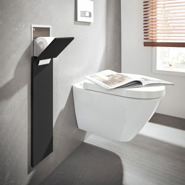 Emco Asis Pure Unterputz-WC-Modul mit Ersatzrollenfach schwarz matt