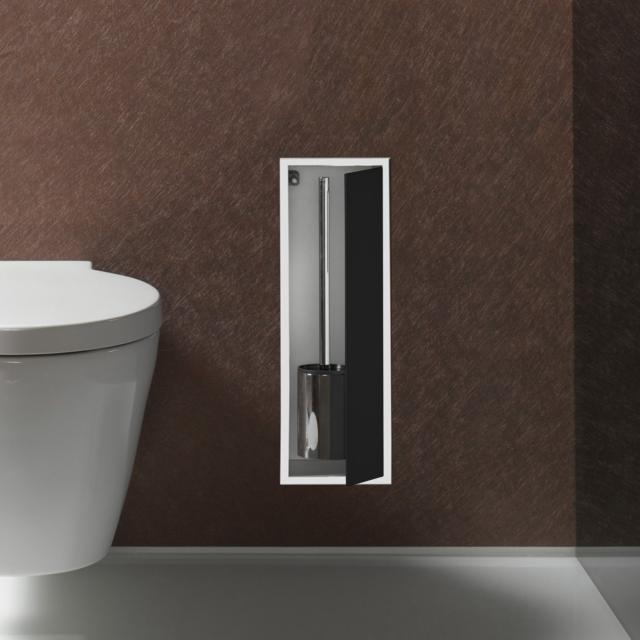 Emco Asis Unterputz-Toilettenbürstengarnitur-Modul chrom/schwarz