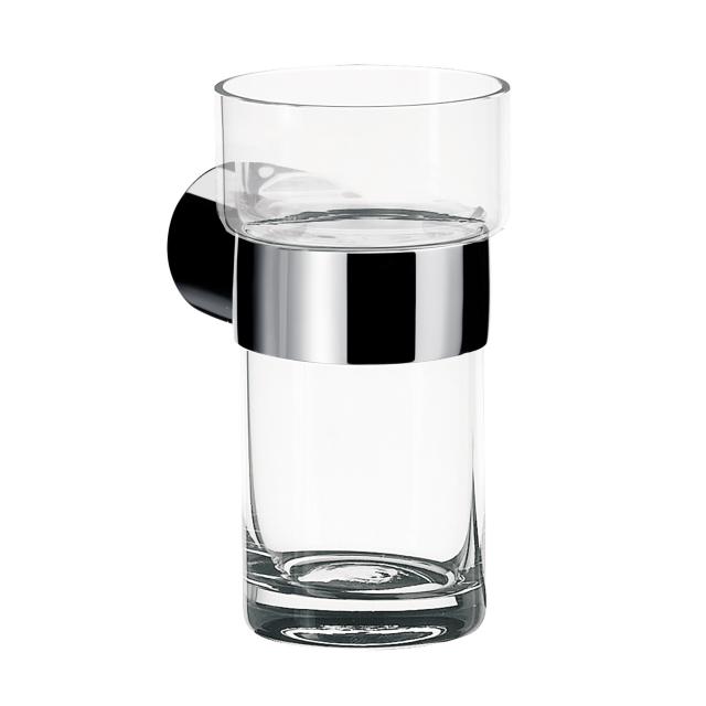 Emco Fino Glashalter mit Kristallglas, Wandmodell chrom, Kristallglas klar